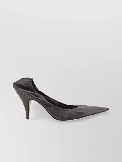 The Row Leather Liisa Point Toe Pumps 8cm In Black