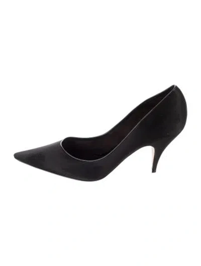 Pre-owned The Row Liisa Satin Pumps In Black/brown