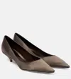 The Row Liisa Distressed Kitten-heel Pumps In Brown