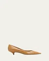 The Row Liisa Snake-embossed Leather Pumps In Brown