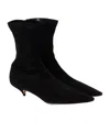 The Row Liisa Suede Ankle Boots In Black