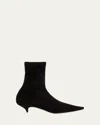 The Row Liisa Suede Kitten-heel Booties In Black