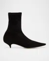 THE ROW LIISA SUEDE KITTEN-HEEL BOOTIES