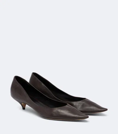 The Row Liisa Three Leather Pumps In Black