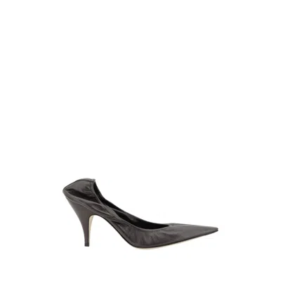 The Row Leather Liisa Point Toe Pumps 8cm In Black