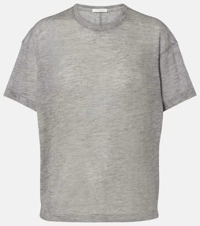 The Row Lila Knitted Cashmere Top In Gray