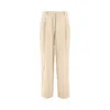 The Row Lilas Light Khaki Cotton And Linen Trousers In Beige