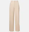 The Row Lilas Light Khaki Cotton And Linen Trousers In Beige