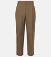 The Row Lilas High-rise Cotton Poplin Wide-leg Pants In Green