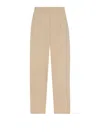 The Row Lilas Light Khaki Cotton And Linen Trousers