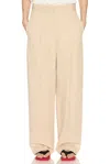 The Row Lilas Light Khaki Cotton And Linen Trousers In Light Khaki