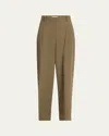 The Row Lilas Pleated Tapered Pants In Khaki