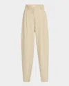 The Row Lilas Pleated Wide-leg Cotton-linen Pants In Light Khaki