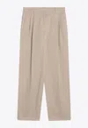 The Row Women's Lilas Cotton And Linen Trousers In Neutral