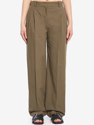 The Row Lilas Straight-leg Pants In Green