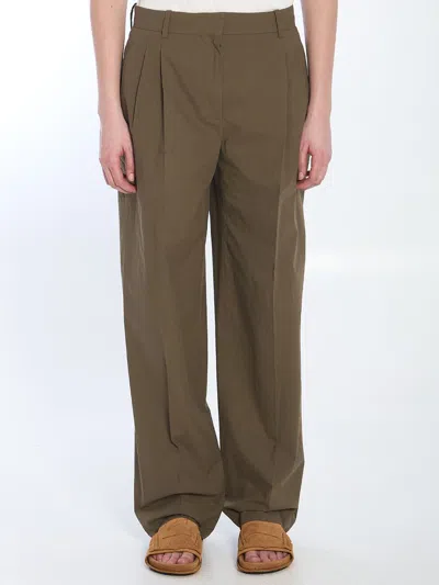 The Row Lilas Straight-leg Pants In Green