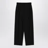 The Row Lilas Trousers In Black Wool And Linen
