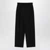 The Row Lilas Trousers In Black Wool And Linen