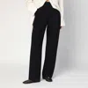 The Row Lilas Trousers In Black Wool And Linen In Black