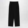The Row Lilas Trousers In Black Wool And Linen In Black