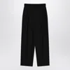 The Row Lilas Trousers In Black Wool And Linen In Black