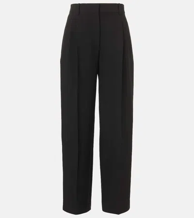 THE ROW LILAS WOOL AND LINEN-BLEND WIDE-LEG PANTS