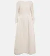 The Row Lilibet Wool And Silk-blend Crepe Midi Dress In Ivory