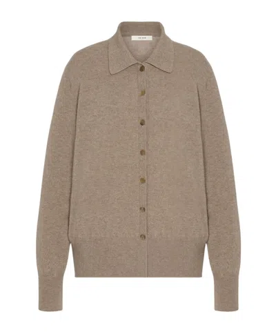 The Row Lillia Cashmere Cardigan In Brown