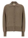 The Row Lillia Cashmere Cardigan Collared Design In Brown