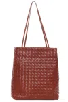 The Row Lilou Woven Shoulder Bag In Vintage Leather In Brown