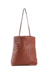The Row Lilou Woven Bag In Leather In Brown