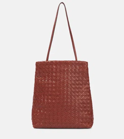 The Row Lilou Woven Leather Shoulder Bag In Brown