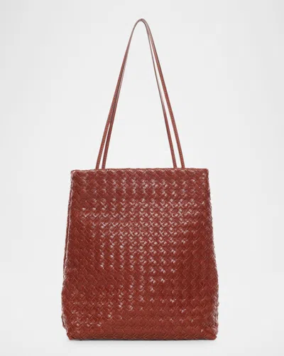 The Row Lilou Woven Shoulder Bag In Vintage Leather