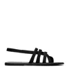 The Row Line Flat Sandals In Black