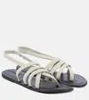 The Row Line Leather Sandals In Black