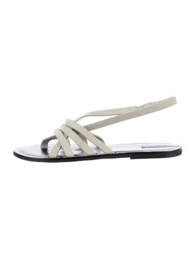 Pre-owned The Row Line Leather Sandals In Black/grey