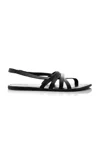 The Row Leather Strappy Thong Slingback Sandals In Black