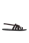 The Row Line Slingback Sandal In Dark Brown