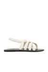 The Row Line Leather Sandals In Greige & Black