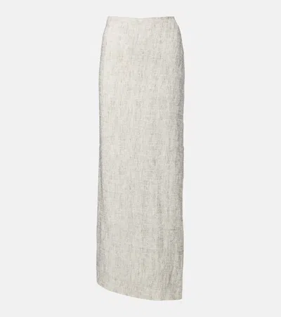 The Row Linen And Silk Maxi Skirt In White