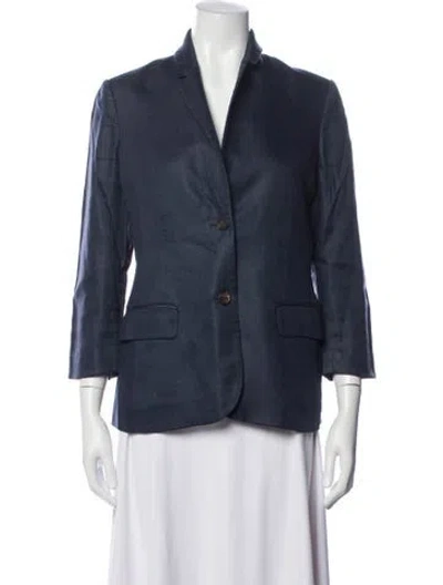 Pre-owned The Row Linen Blazer In Blue