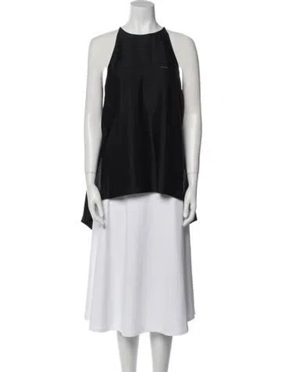 Pre-owned The Row Linen Crew Neck Blouse In Black