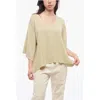 The Row Linen Falexis Top With 3/4 Sleeves