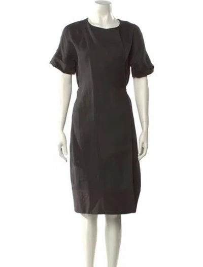 Pre-owned The Row Linen Knee-length Dress In Gray