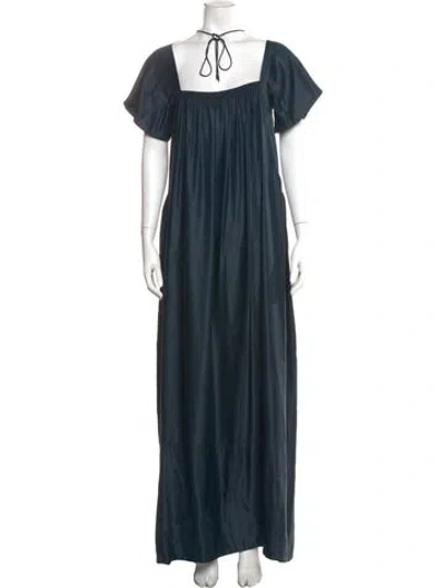 Pre-owned The Row Linen Long Dress In Blue