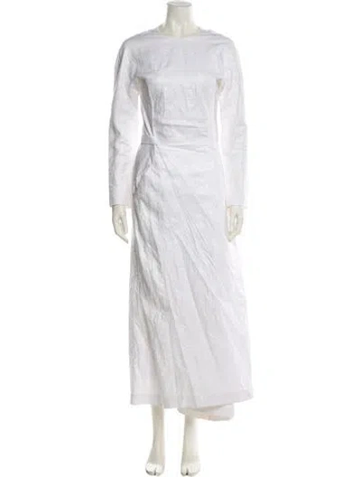 Pre-owned The Row Linen Long Dress In White