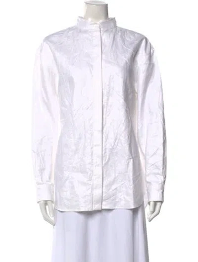 Pre-owned The Row Linen Long Sleeve Top In White
