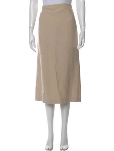 Pre-owned The Row Linen Midi Length Skirt In Neutral