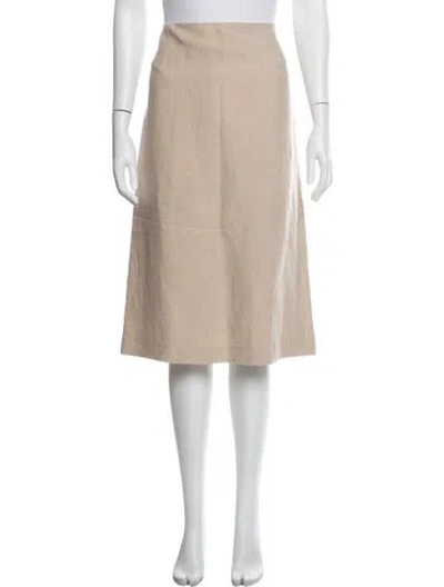 Pre-owned The Row Linen Midi Length Skirt In Neutrals