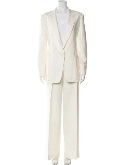 Pre-owned The Row Linen Pantsuit In Neutral